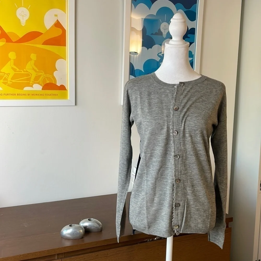 ZADIG & VOLTAIRE Skull ☠️ Jewel 💎 Navy and Gray cardigan - Picture 2 of 6